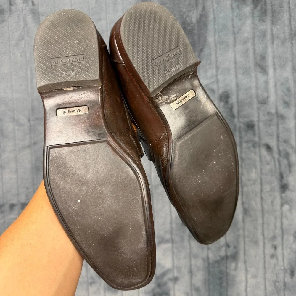 Magnanni Bit Loafers Mens 11 Brown Leather Neiman Marcus 13774